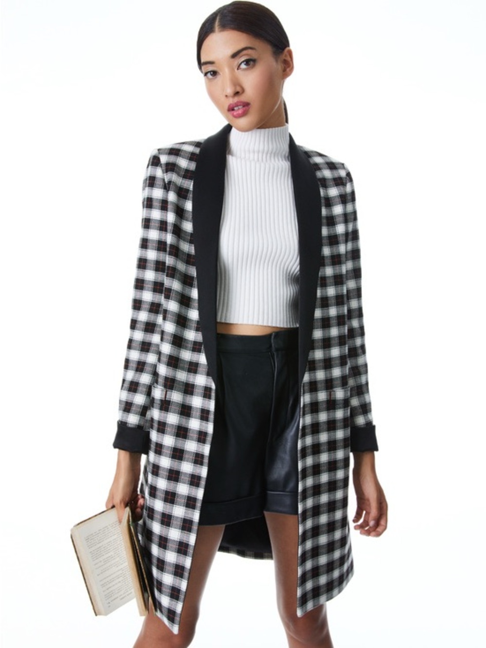 Black & White Plaid Coat